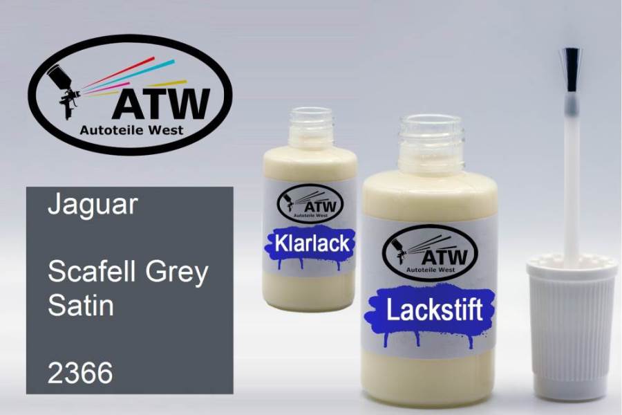 Jaguar, Scafell Grey Satin, 2366: 20ml Lackstift + 20ml Klarlack - Set, von ATW Autoteile West.